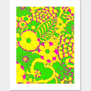 Psychedelic Summer Flowers Posters and Art